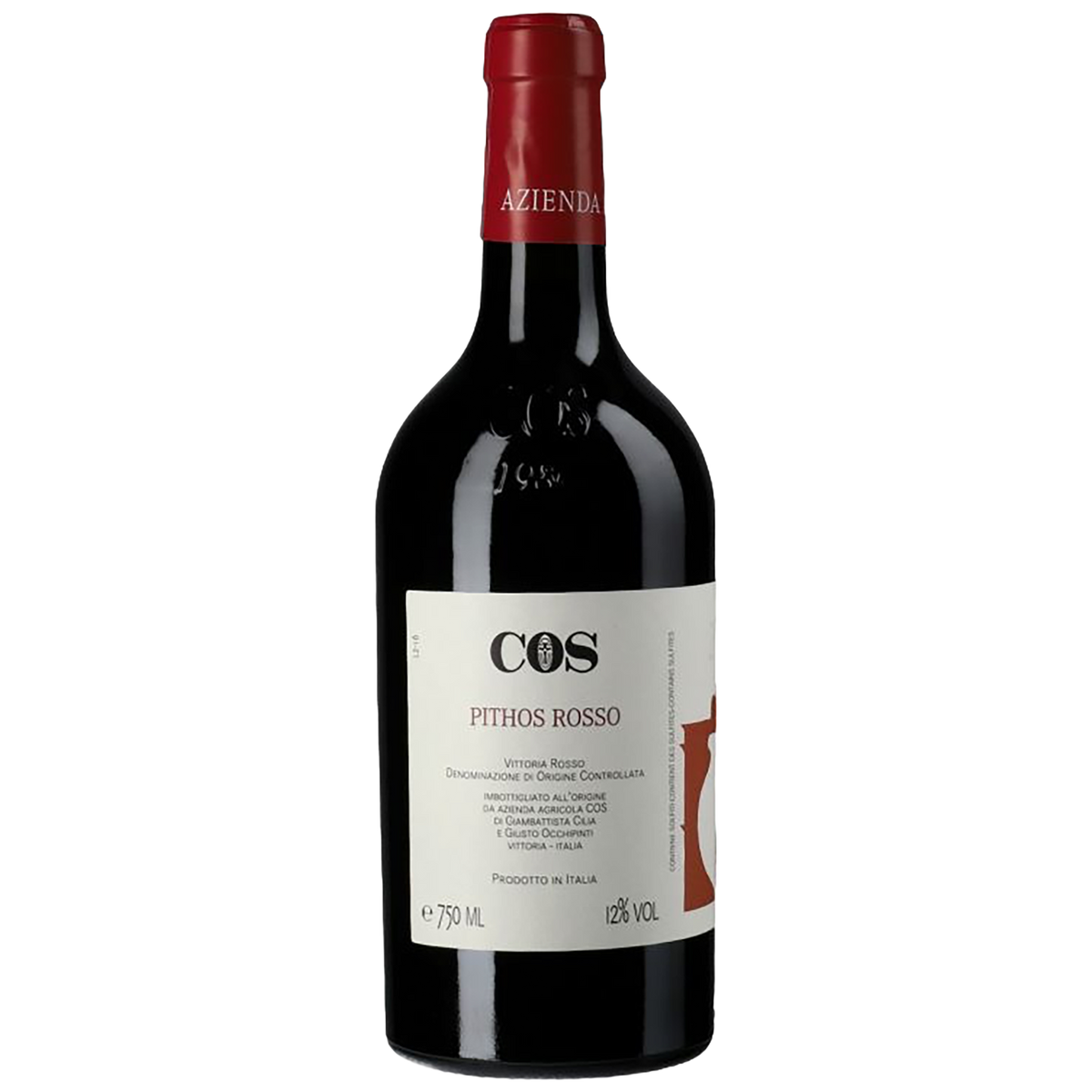 A bottle of COS Pithos Rosso