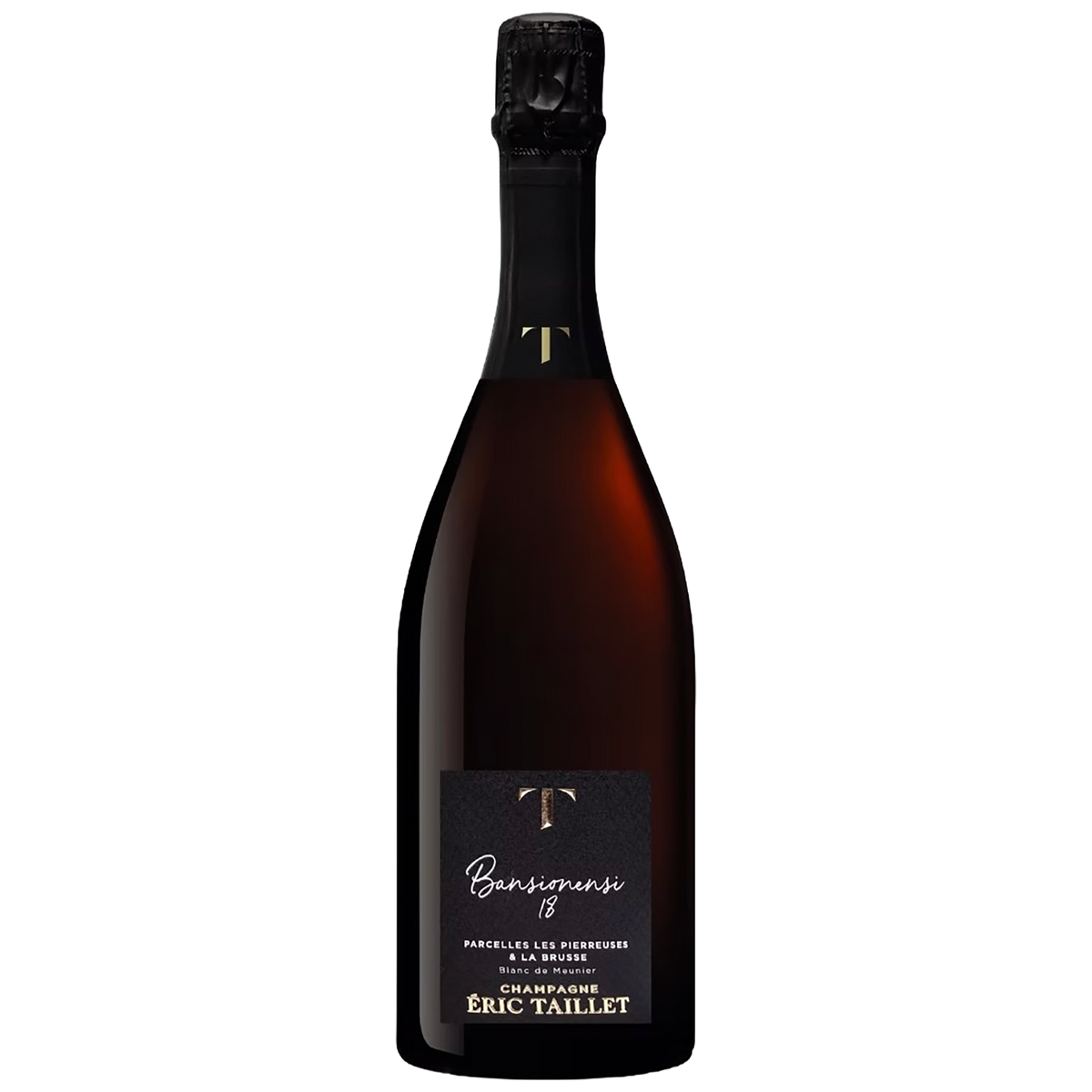 A bottle of Champagne Eric Taillet Bansionensi Blanc de Meunier