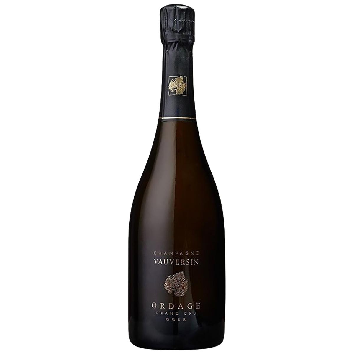 A bottle of Champagne Vauversin Ordage Grand Cru Blanc de Blancs Extra Brut