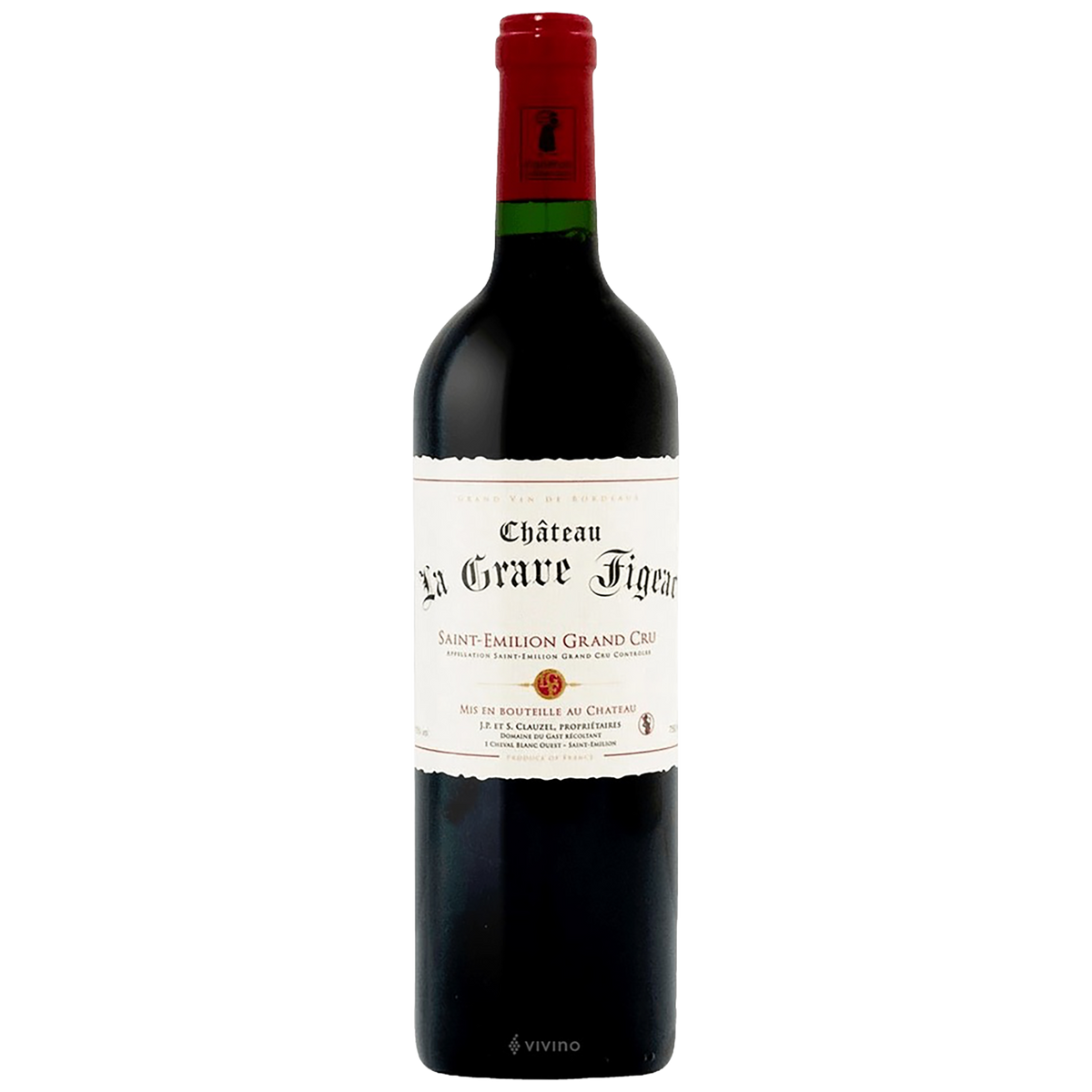 A magnum bottle of Château La Grave Figeac Saint-Emilion Grand Cru.