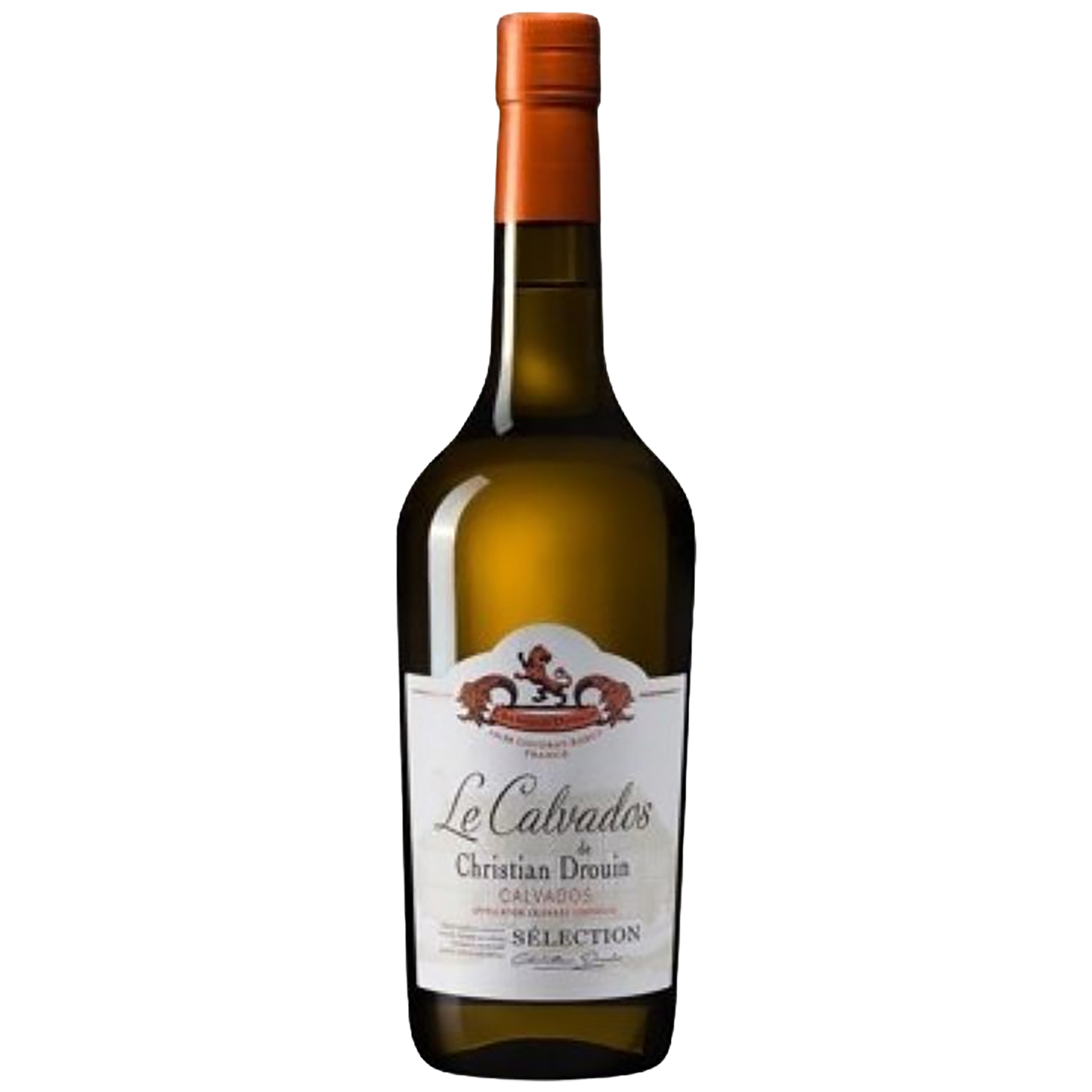 A bottle of Christian Drouin Selection Calvados