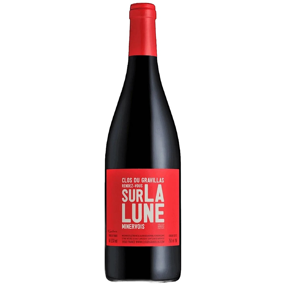 Bottle of Clos du Gravillas Rendez-vous sur la Lune Minervois organic red wine
