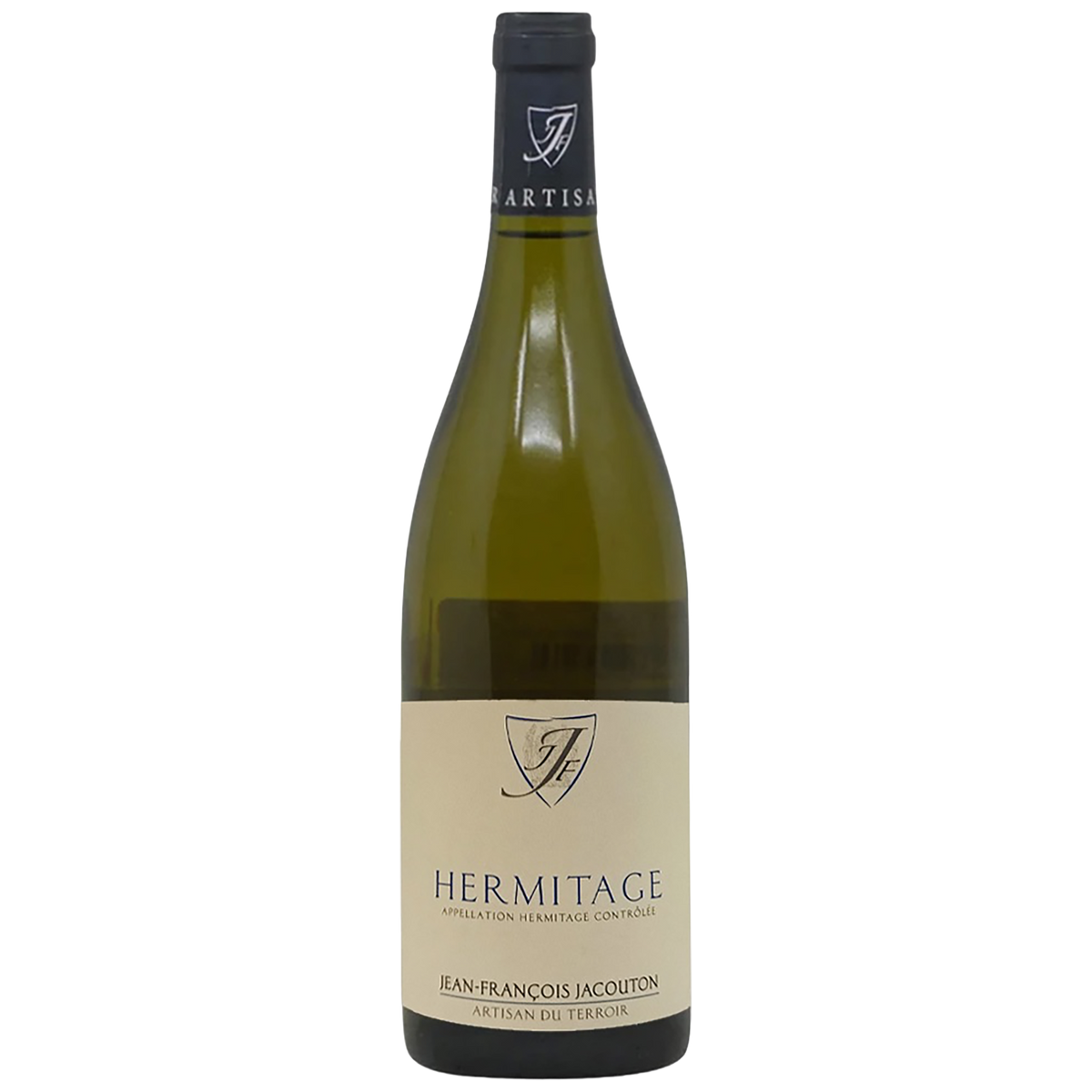A bottle of Domaine Jacouton Hermitage Blanc