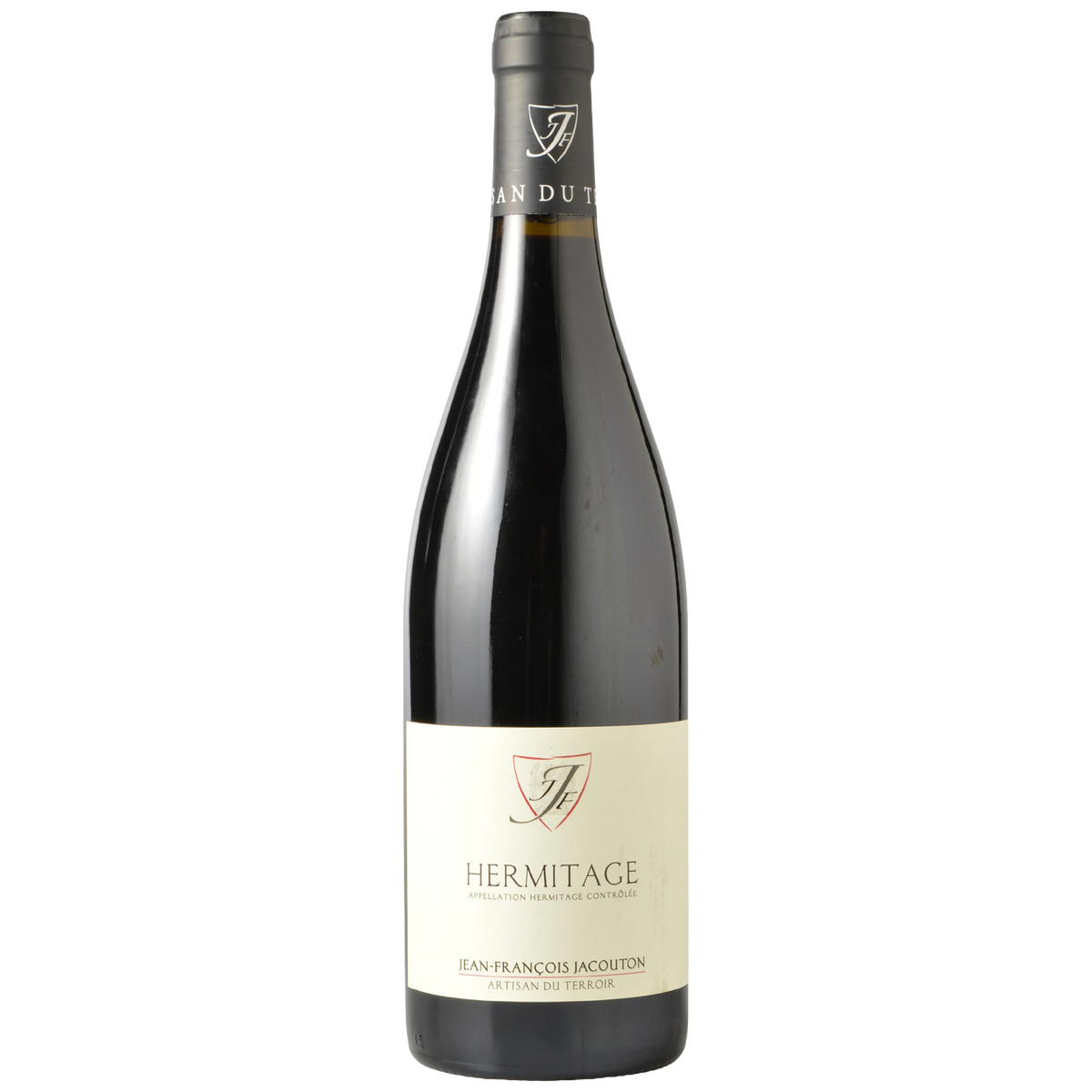 A bottle of Domaine Jacouton Hermitage Rouge