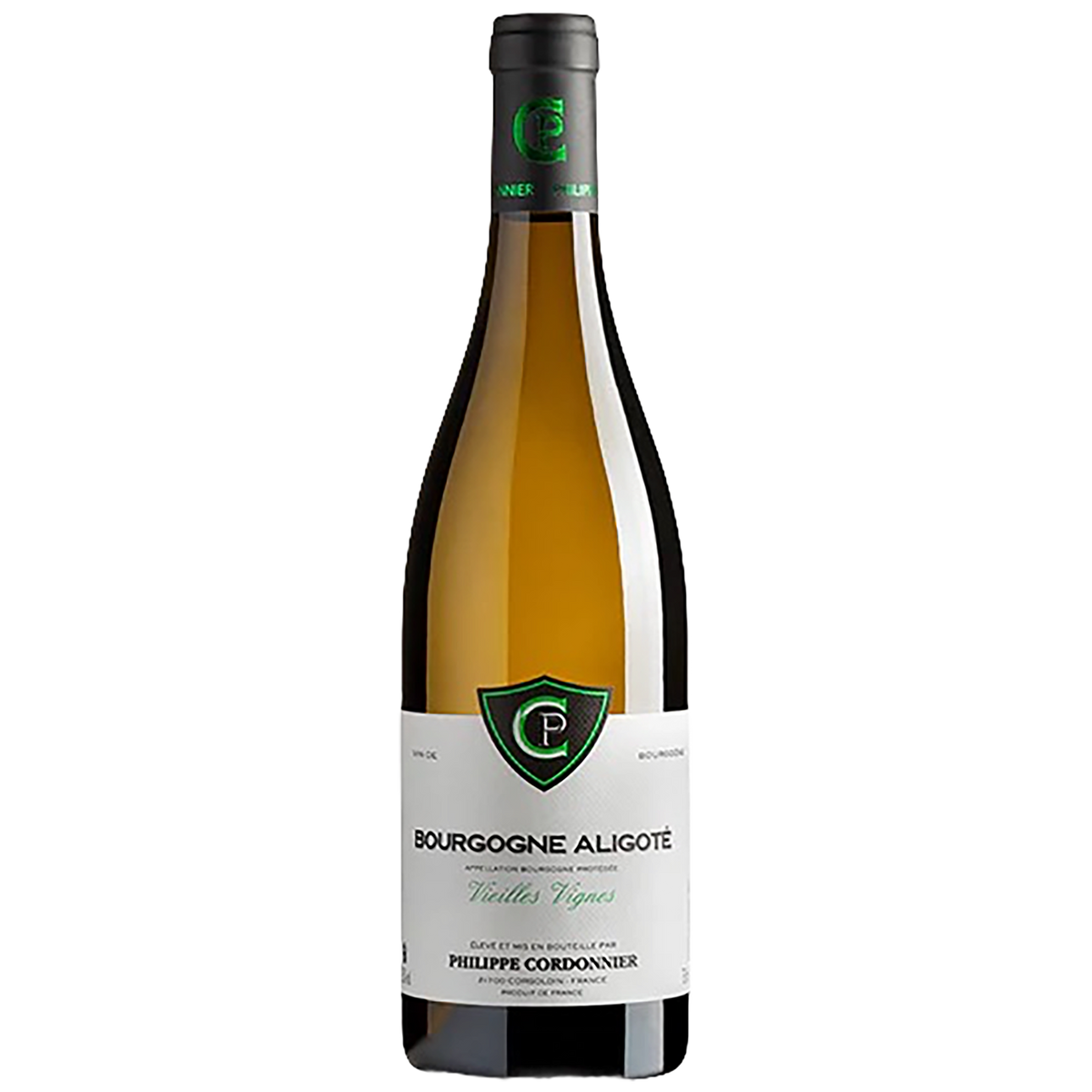 A bottle of Domaine Philippe Cordonnier Aligoté Vieilles Vignes