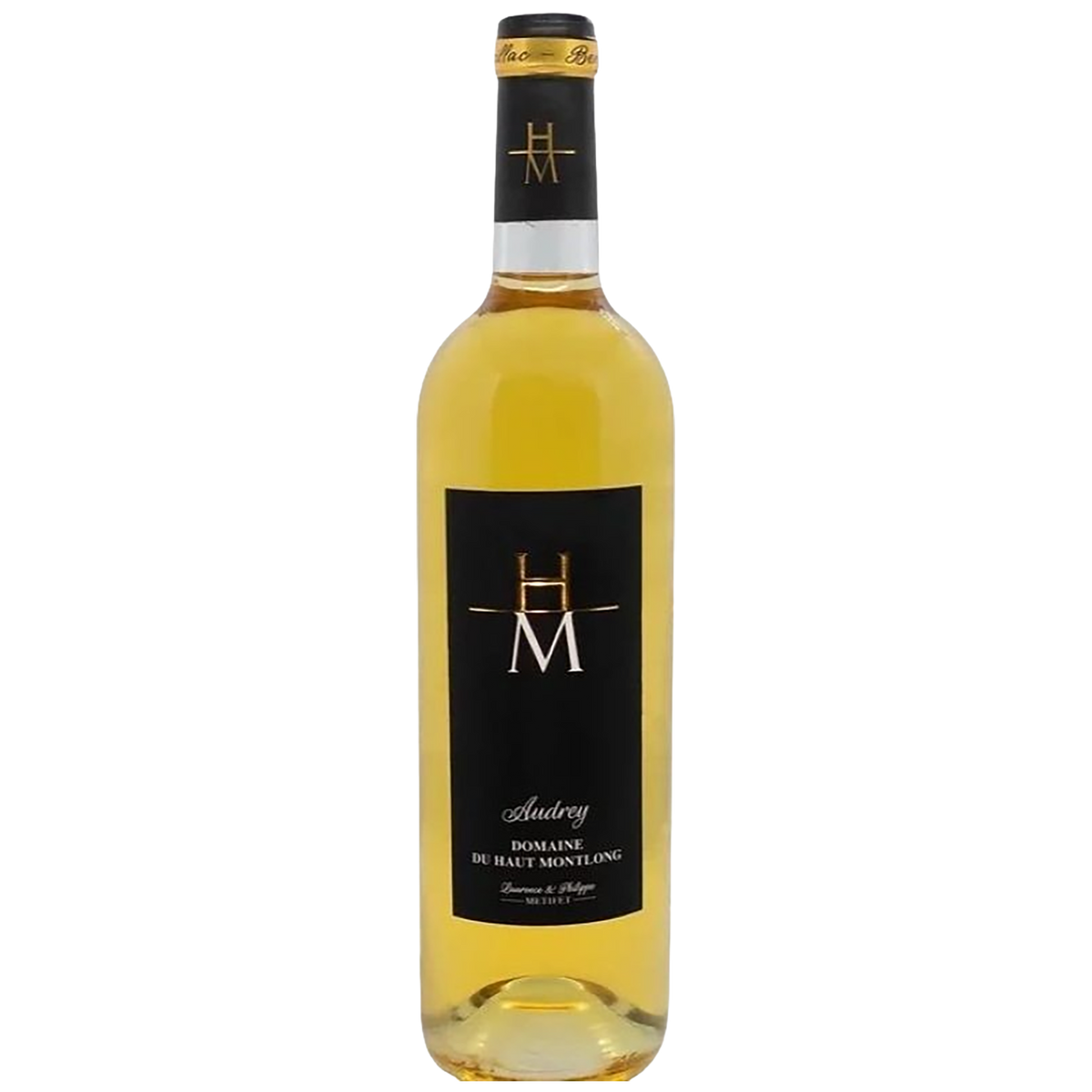 A bottle of Domaine du Haut Montlong Monbazillac Cuvée Audrey