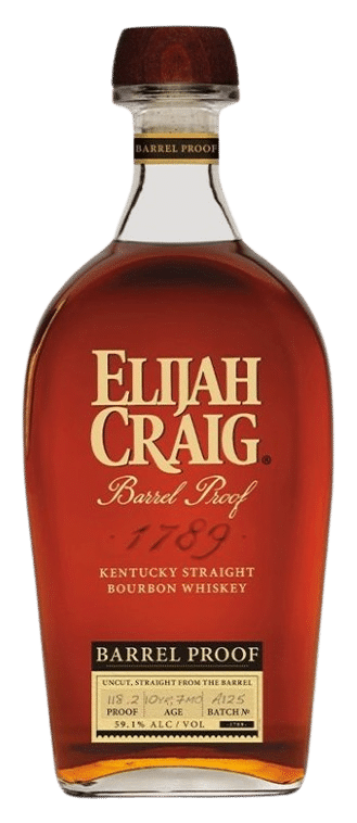 Elijah Craig Barrel Proof A123 bourbon bottle front label
