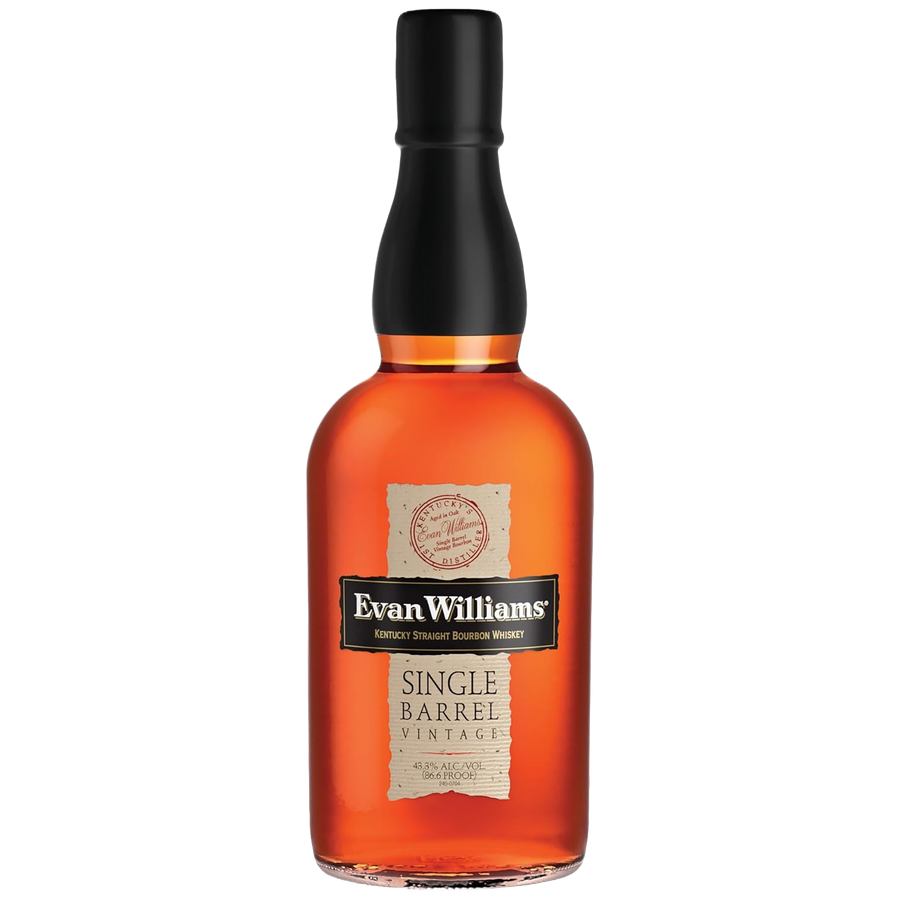A bottle of Evan Williams Single Barrel 2017 Kentucky Straight Bourbon