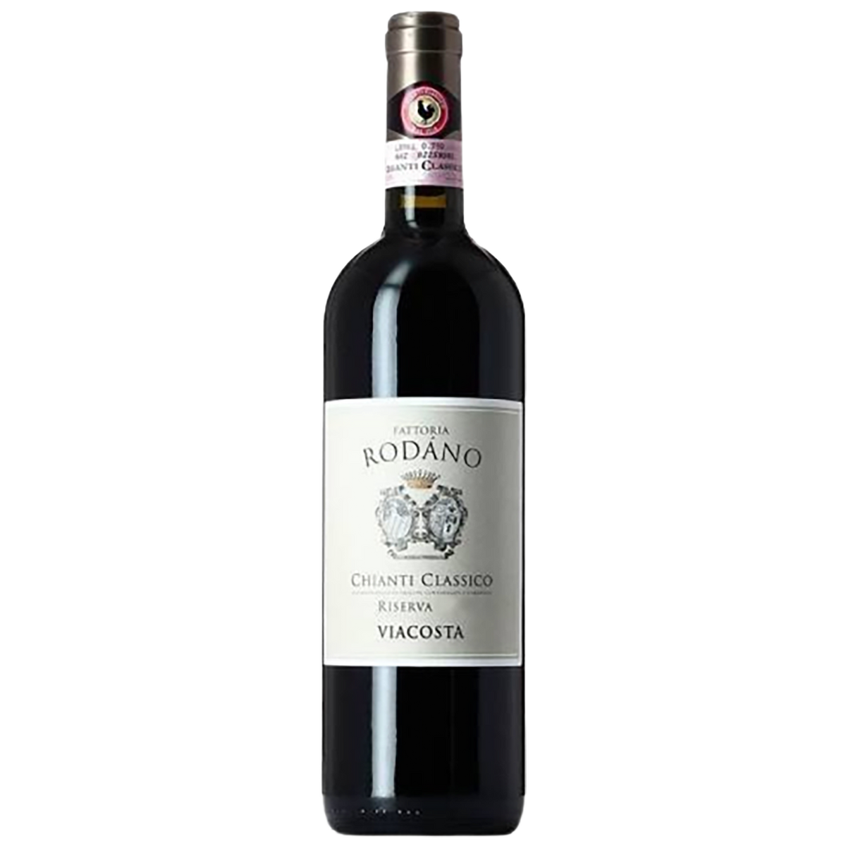 A bottle of Fattoria Rodano Chianti Classico Riserva Viacosta