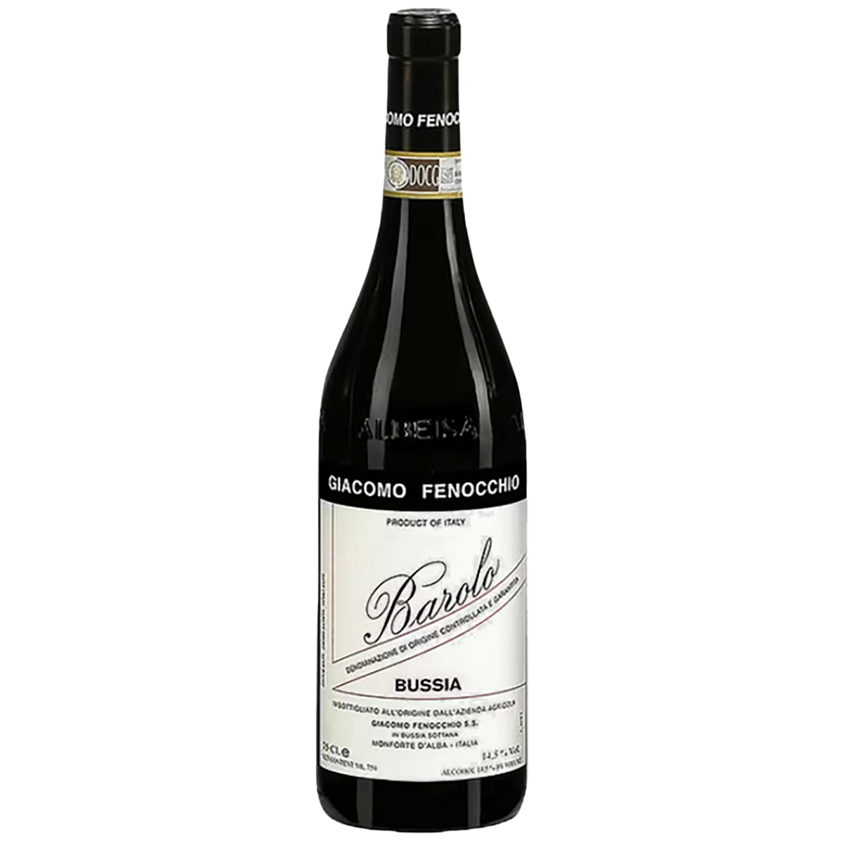 A bottle of Giacomo Fenocchio Barolo Bussia