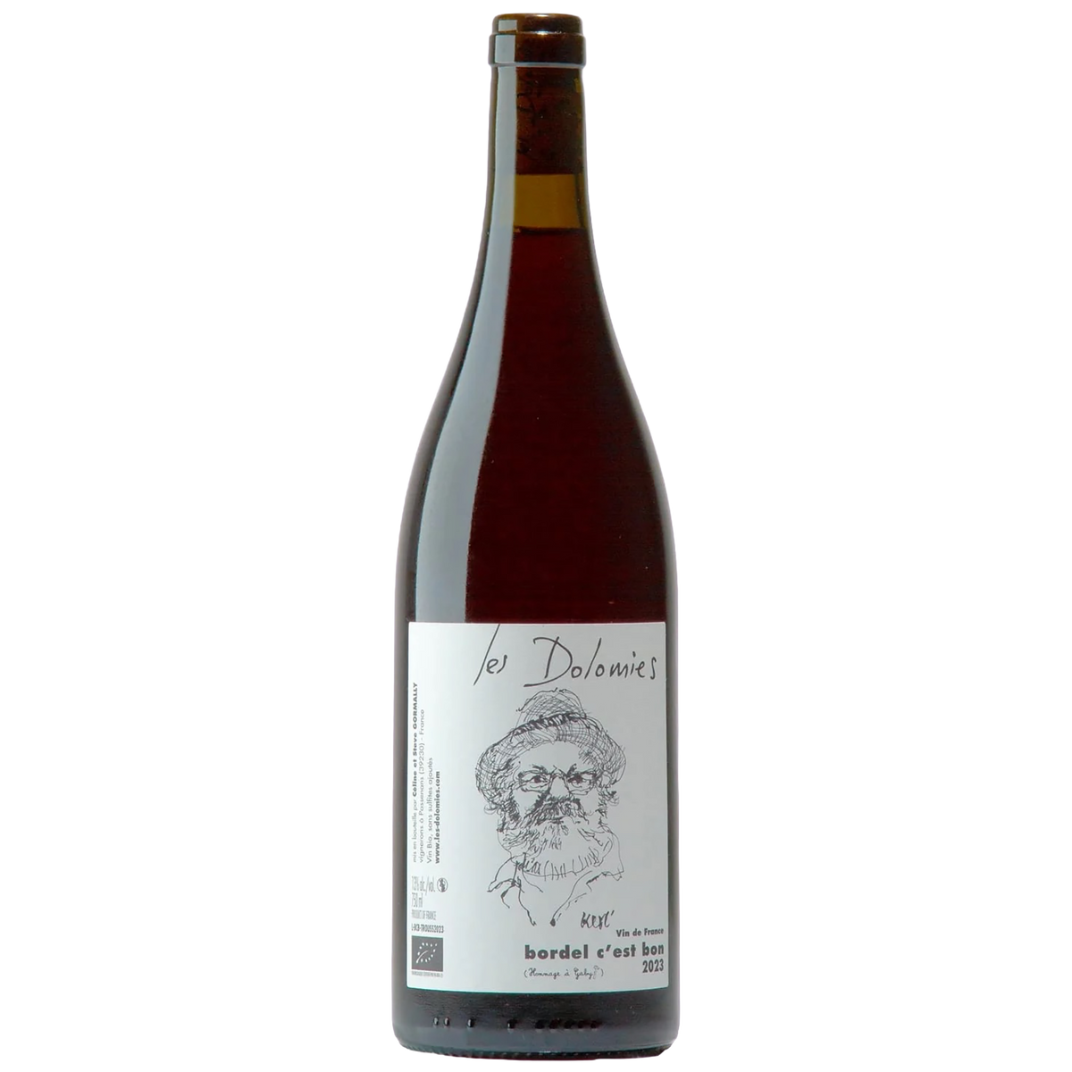 Bottle of Les Dolomies Bordel c'est Bon Trousseau organic Jura red wine