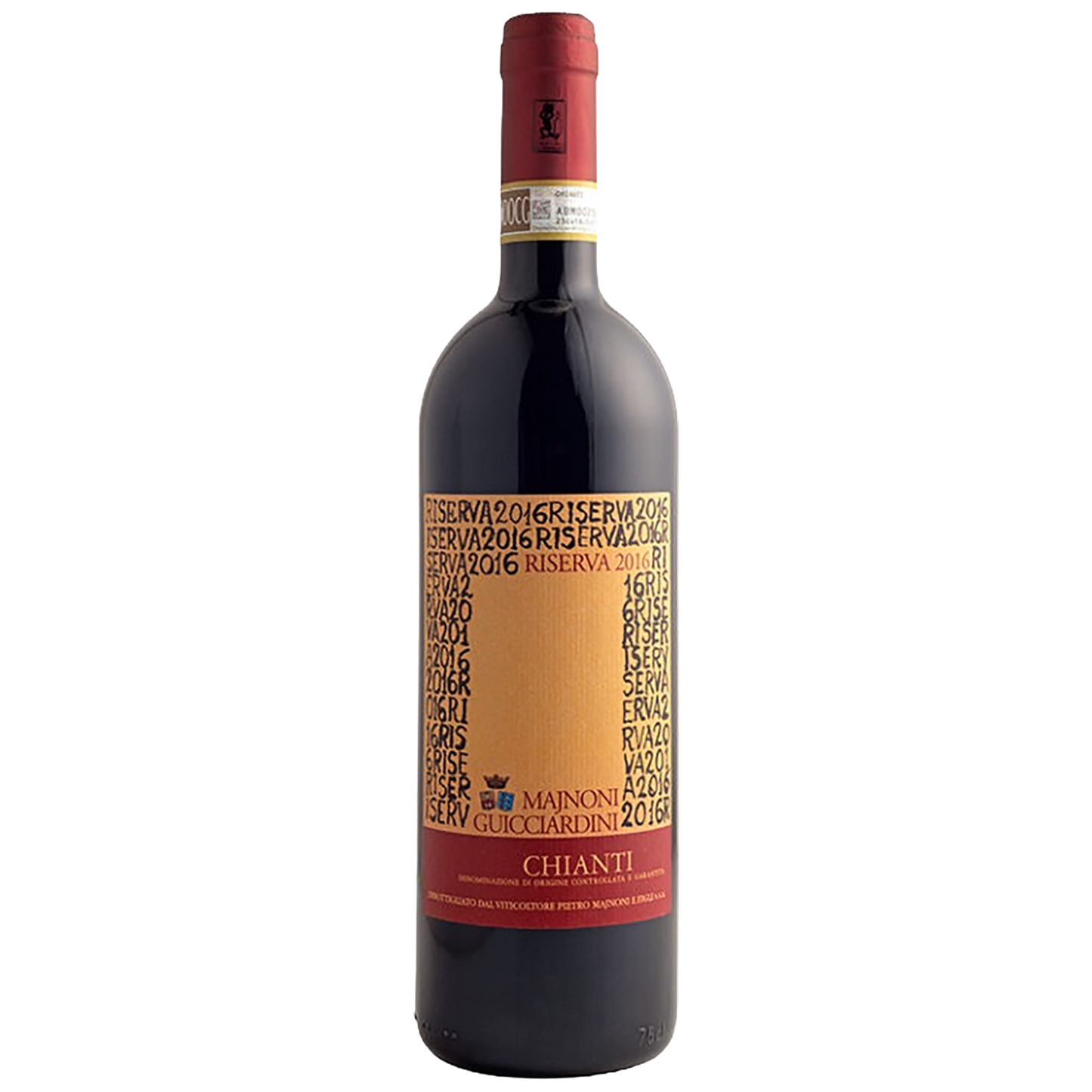 A bottle of Majnoni Guicciardini Chianti DOCG Riserva