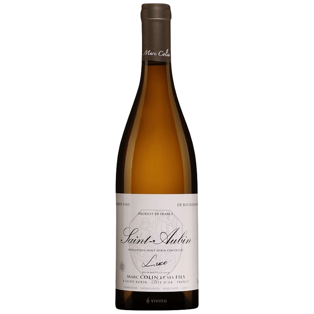 A bottle of Marc Colin St Aubin Cuvée Luce