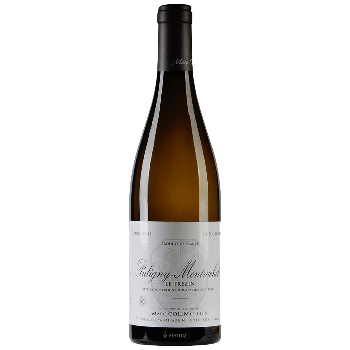A bottle of Marc Colin Puligny-Montrachet Le Trézin