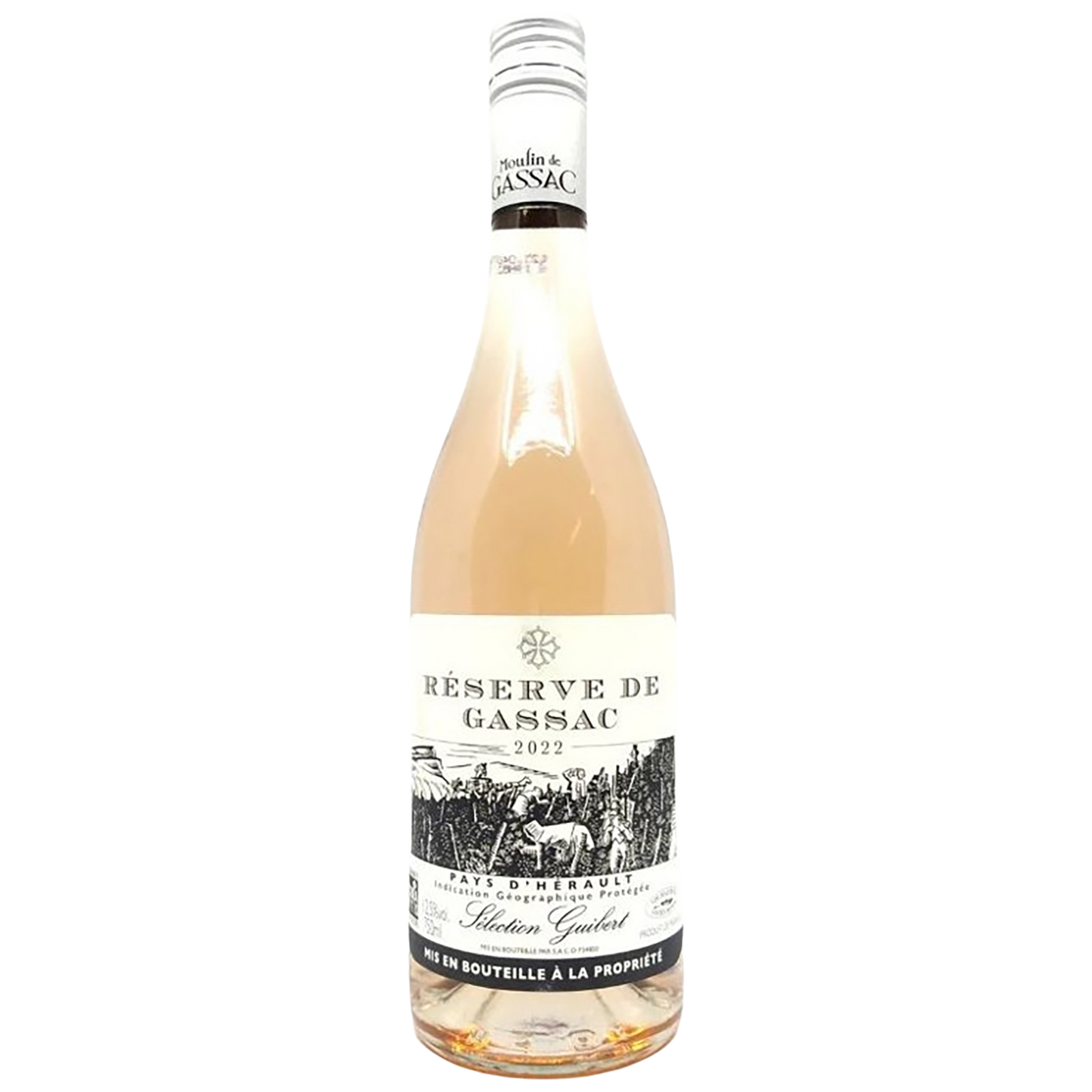 A bottle of Mas de Daumas Gassac Réserve de Gassac Rosé