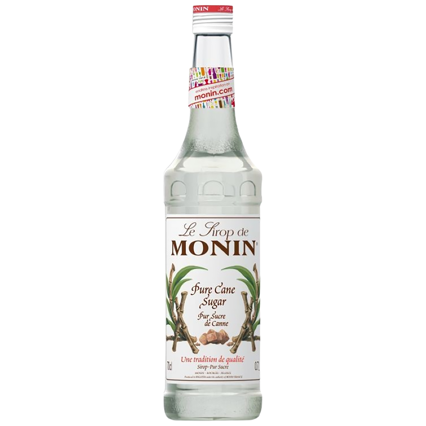 A bottle of Monin Pure Cane Sugar Syrup