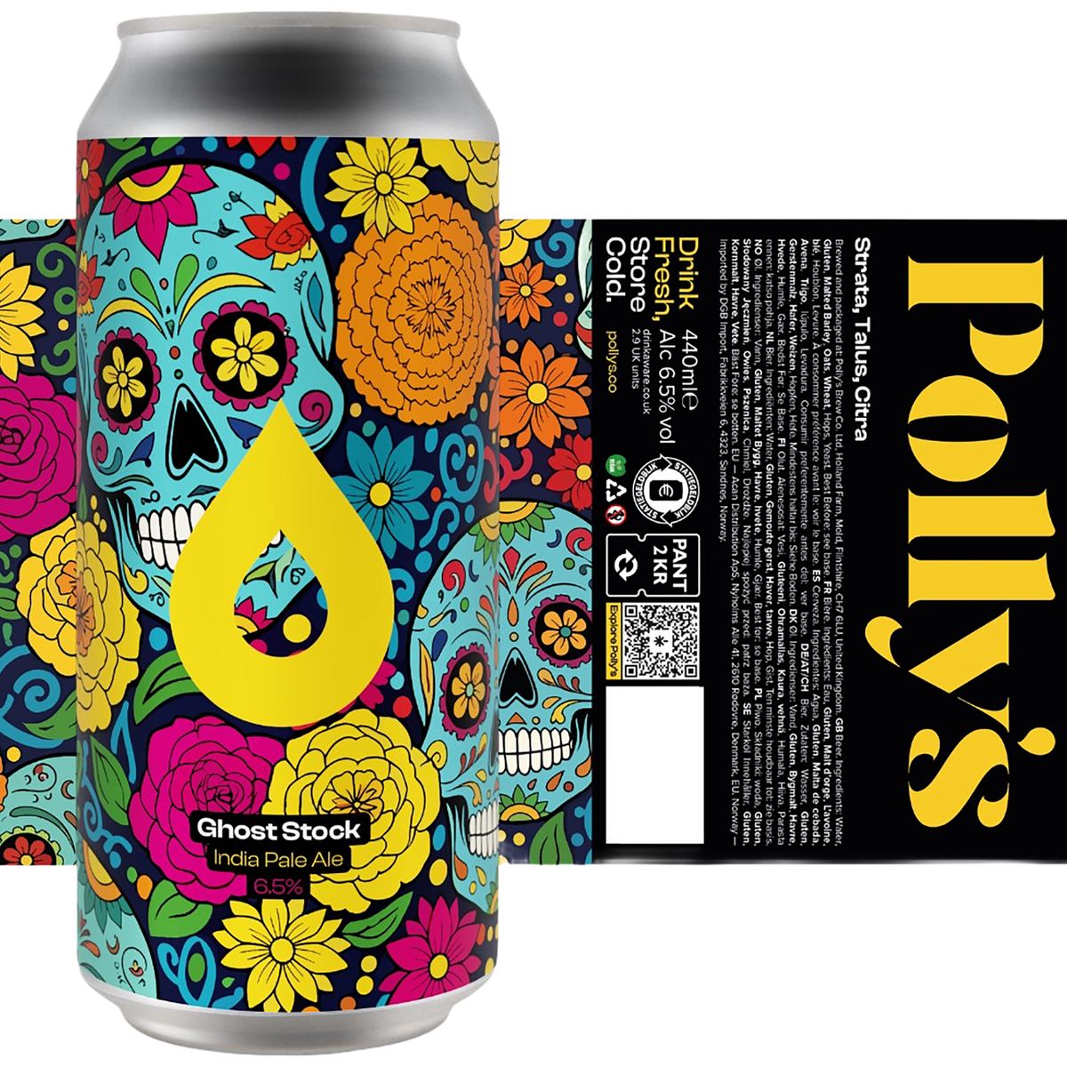A can of Polly's Ghost Stock IPA