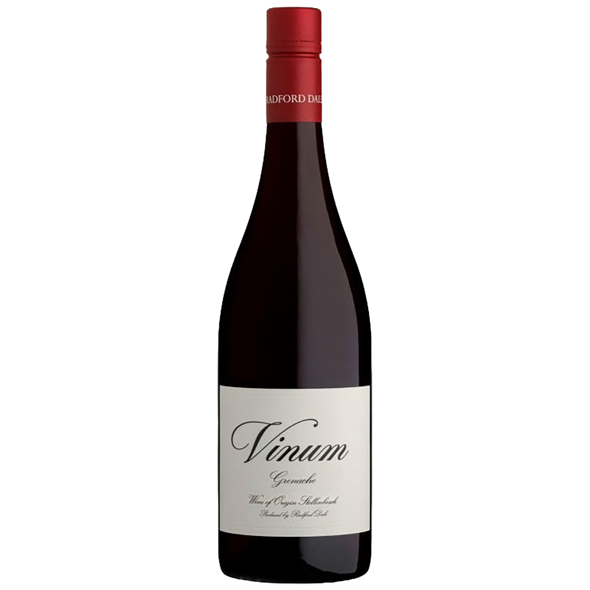 A bottle of Radford Dale Vinum Grenache