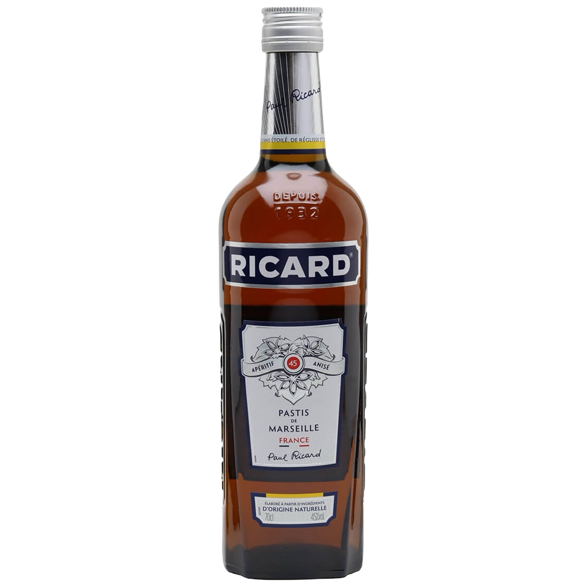 a bottle of Ricard Pastis De Marseille