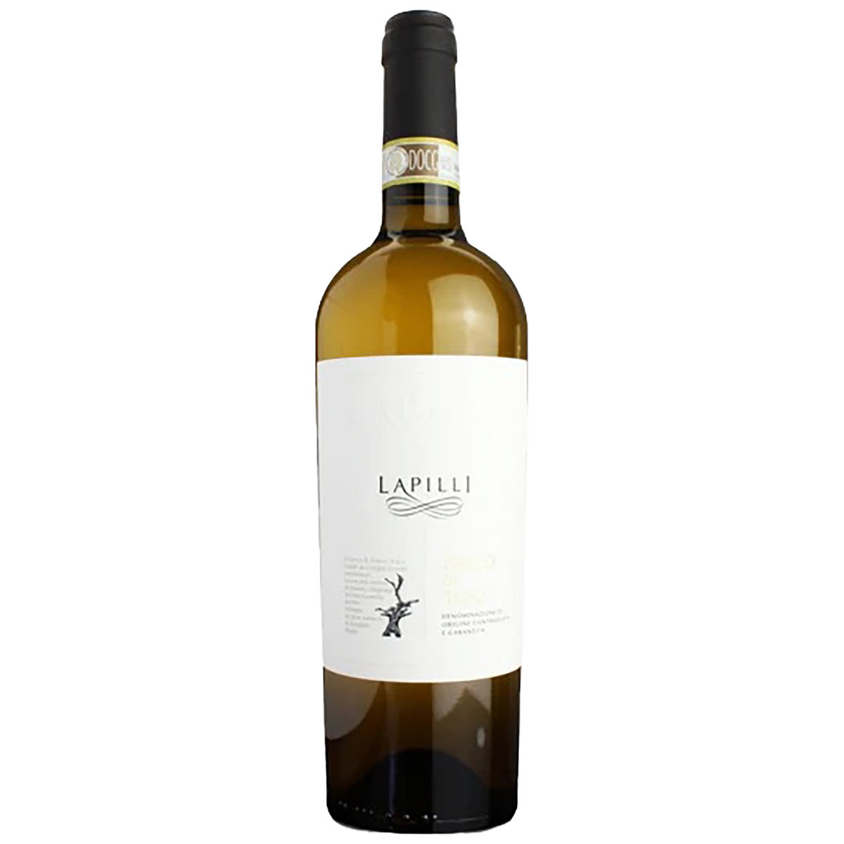 A bottle of Lapilli Greco di Tufo