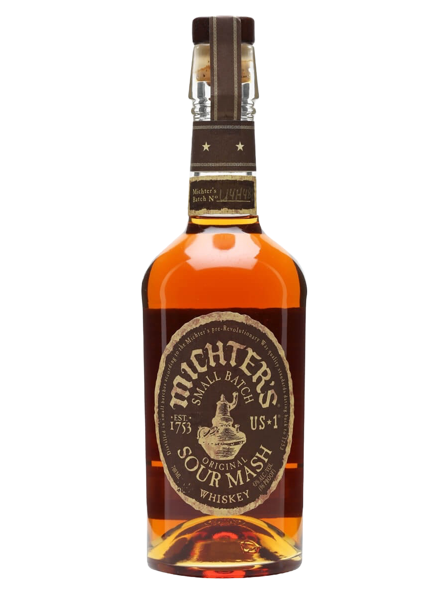 A bottle of Michter's US*1 Sour Mash Whiskey on a shelf, available for purchase at Blenheim Vintners NW8.