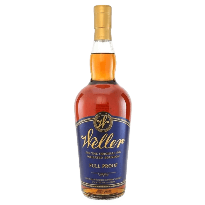 A bottle of allocated W L Weller Full Proof 57% available at Blenheim Vintners London NW8.
