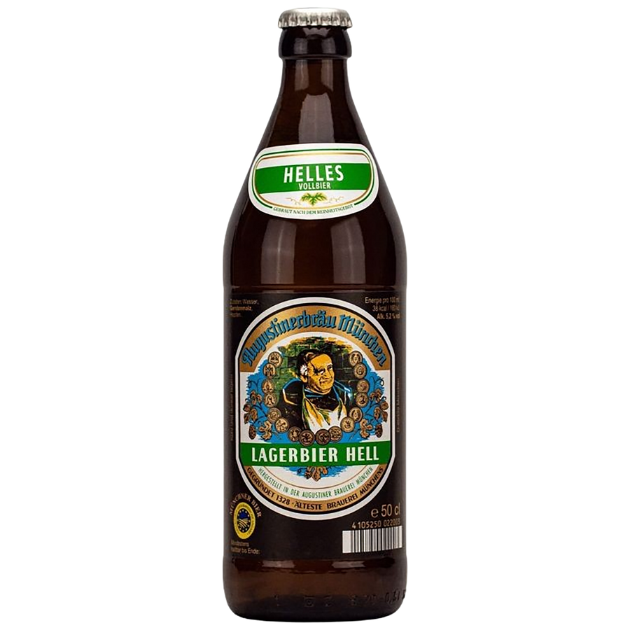 A bottle of Augustiner Helles Lager available at Blnheim Vintners