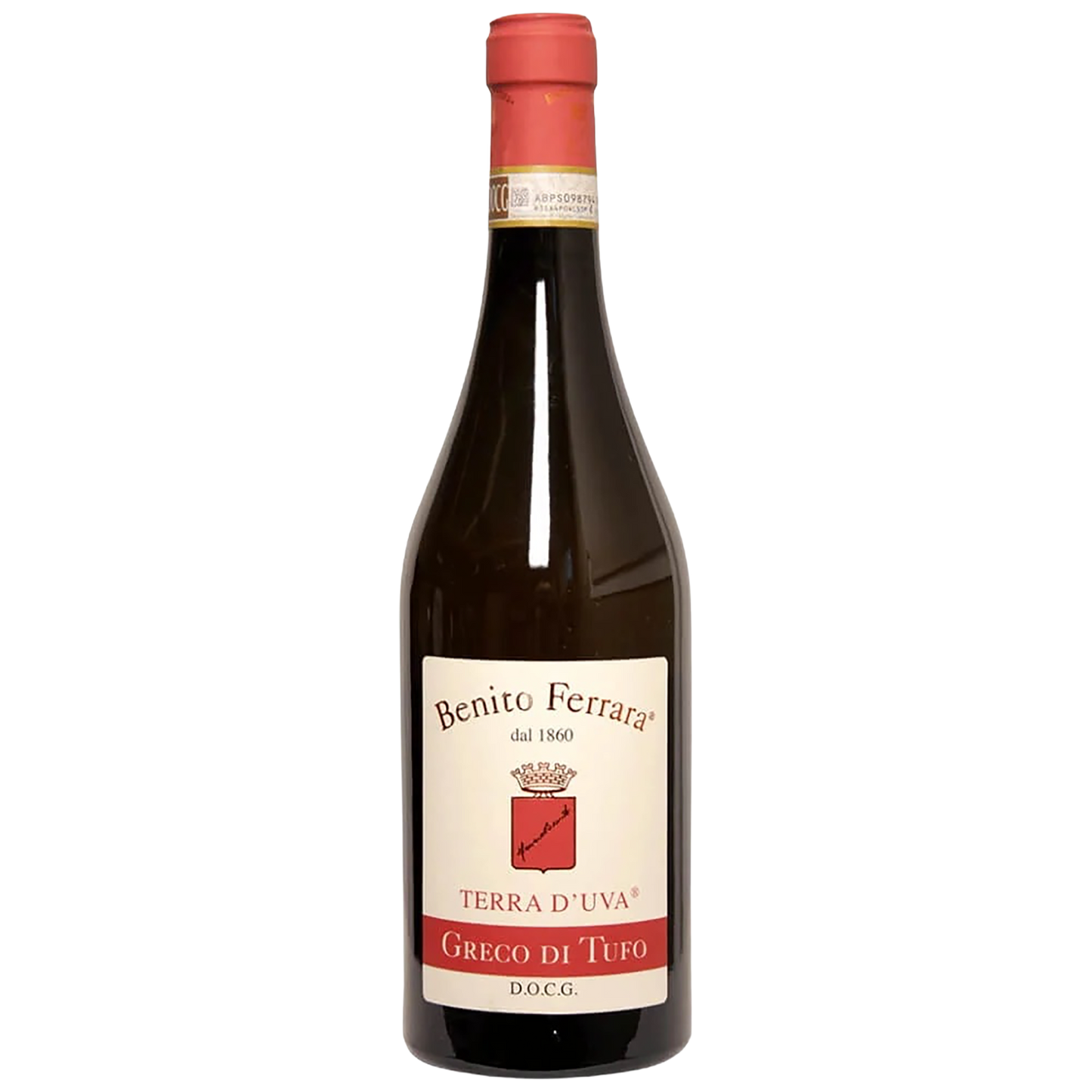 A bottle of Benito Ferrara Greco di Tufo Terra d'Uva White Wine