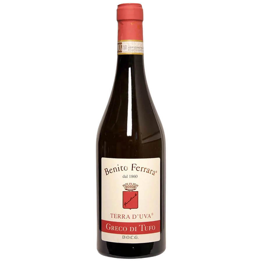 A bottle of Benito Ferrara Greco di Tufo Terra d'Uva White Wine
