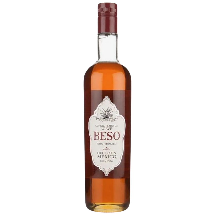 A 700ml glass bottle of Beso Agave Liqueur.