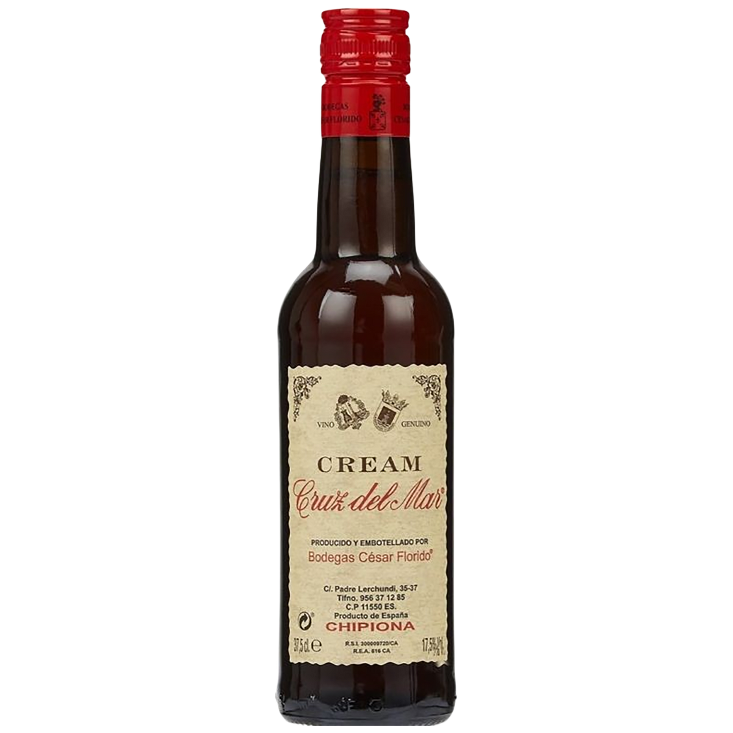 A half bottle of Bodegas Cesar Florido Cruz del Mar Cream