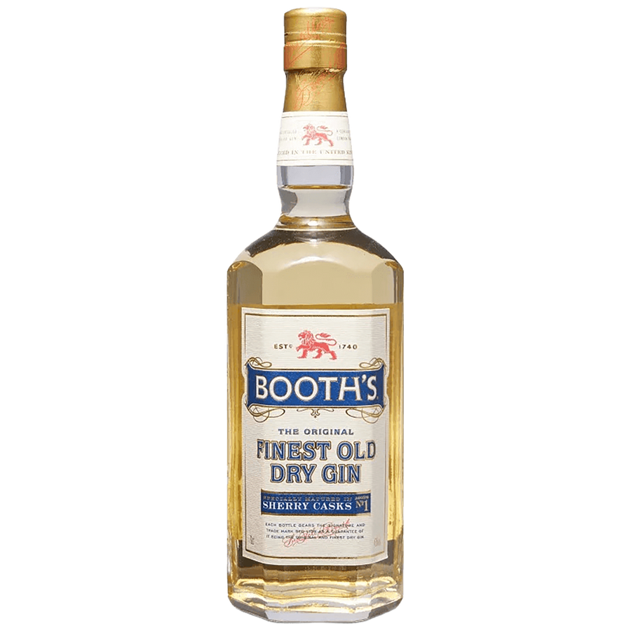 A bottle of Booth's Finest Old Dry Gin