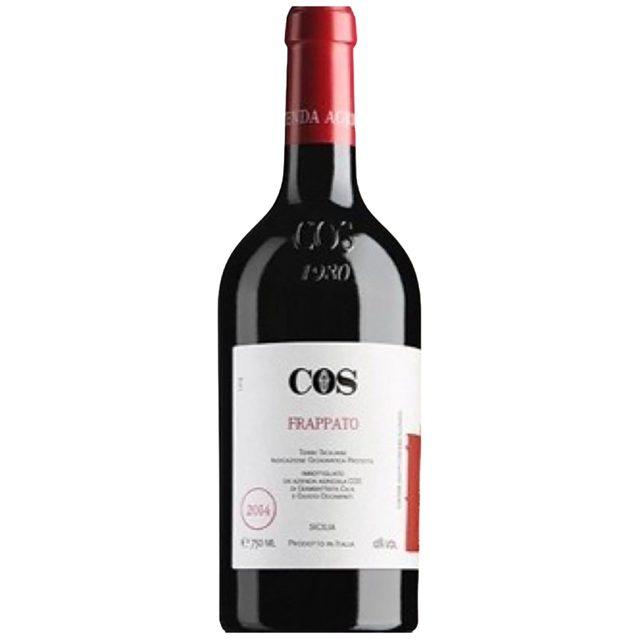 A bottle of COS Frappato red wine