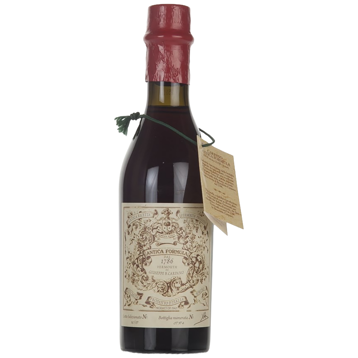 A half bottle of Carpano Antica Formula Vermouth