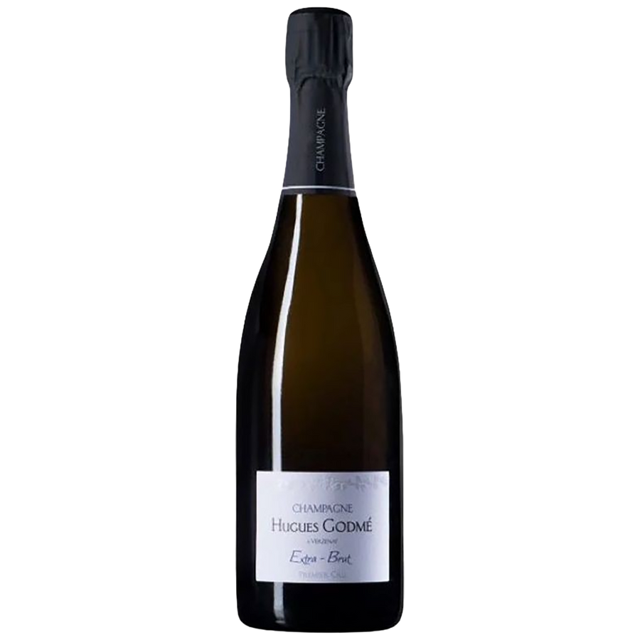 A bottle of Champagne Hugues Godmé Les Terres d'Unions Brut Nature