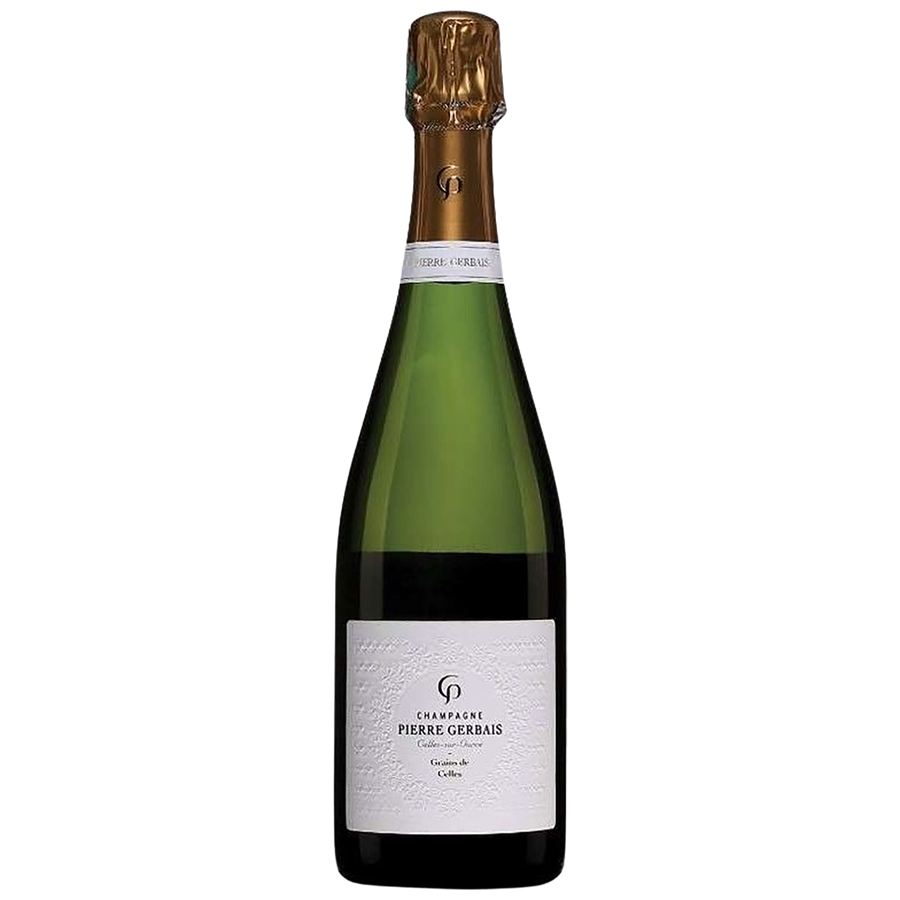 A bottle of Champagne Pierre Gerbais Grains de Celles Extra Brut