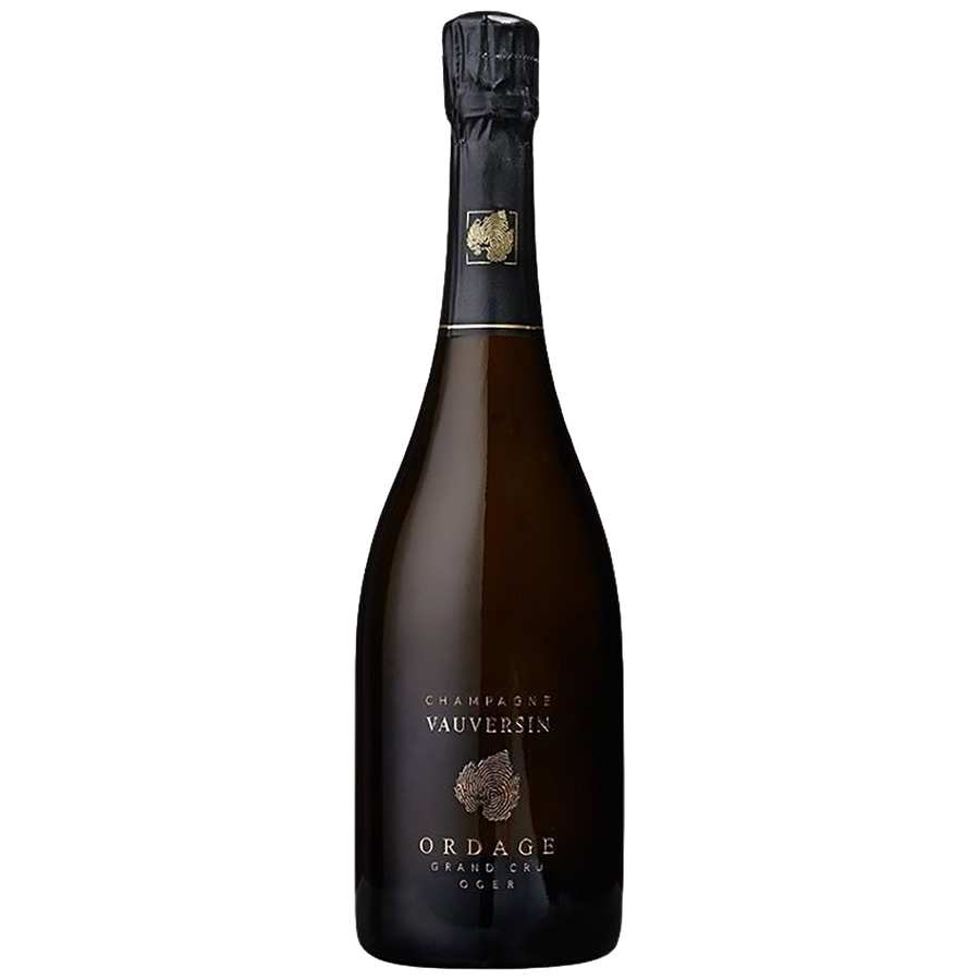 A bottle of Champagne Vauversin Ordage Grand Cru Blanc de Blancs Extra Brut