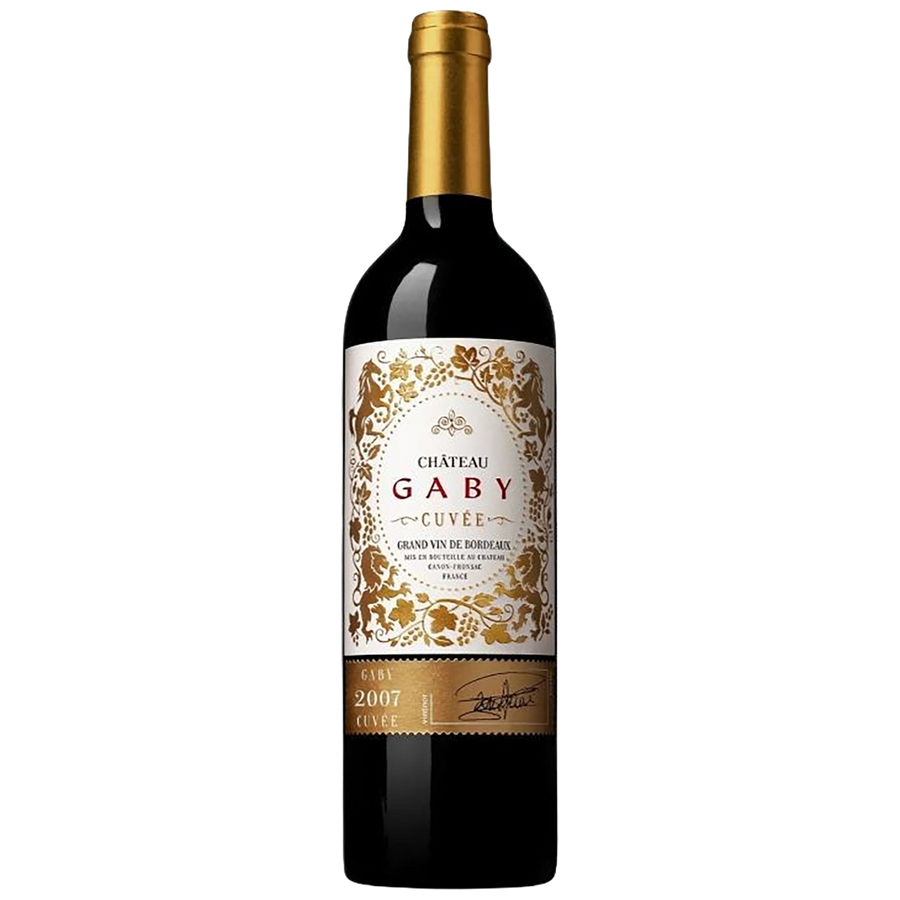 A bottle of Château Gaby Cuvée Canon-Fronsac