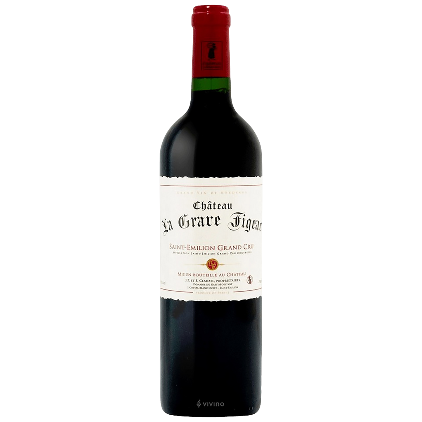 A magnum bottle of Château La Grave Figeac Saint-Emilion Grand Cru.