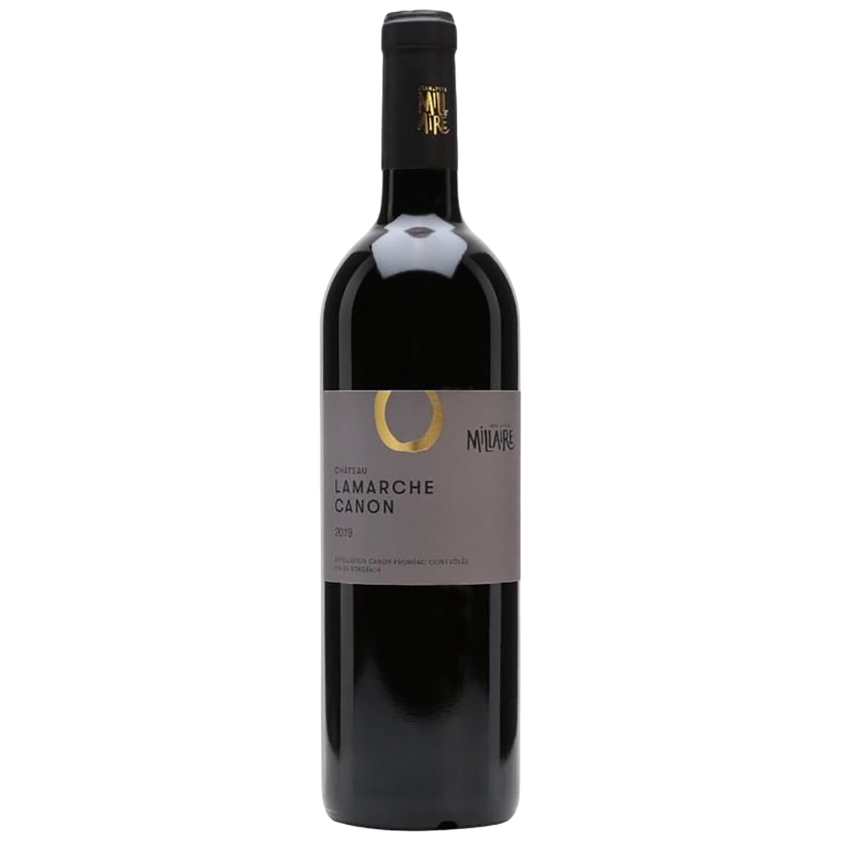 A bottle of Château Lamarche Canon Canon-Fronsac