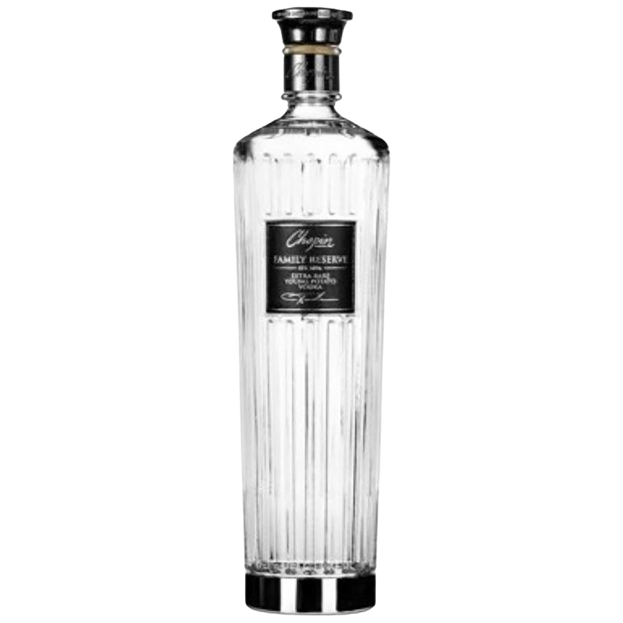A bottle of Chopin Family Reserve Vodka