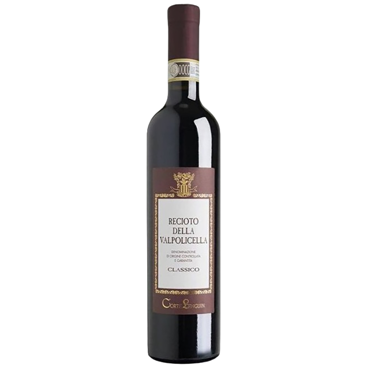 A bottle of Corte Lenguin Recioto della Valpolicella Classico