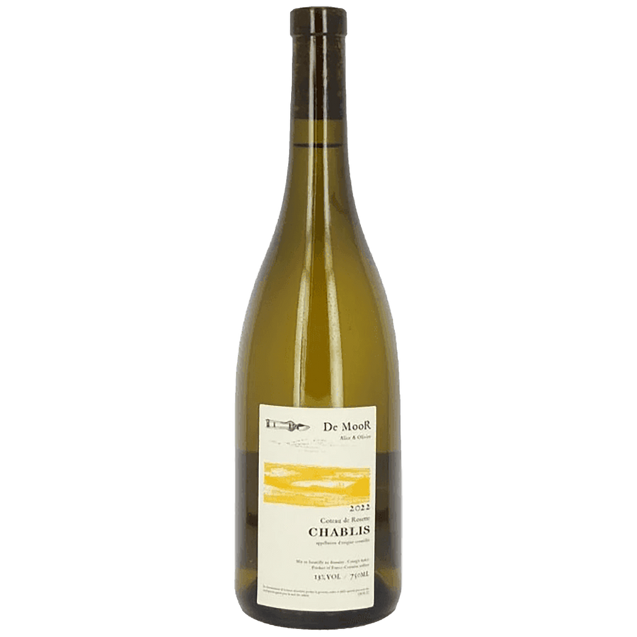 A bottle of De Moor Chablis Coteau de Rosette