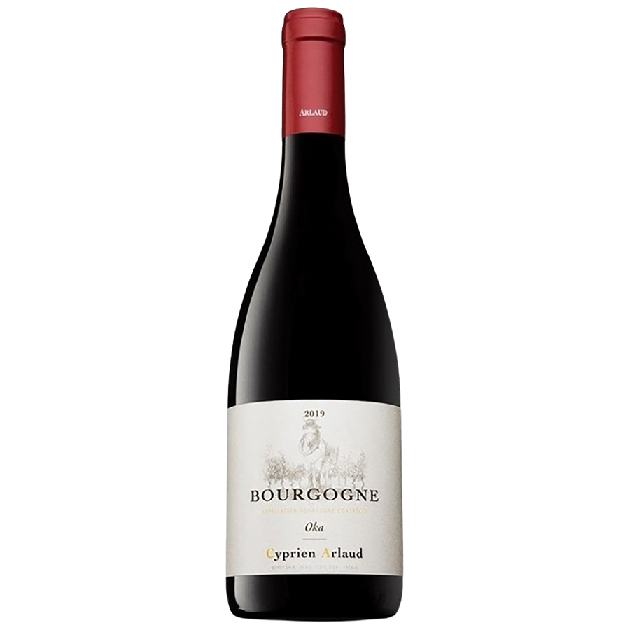A bottle of Domaine Arlaud Bourgogne Rouge Oka