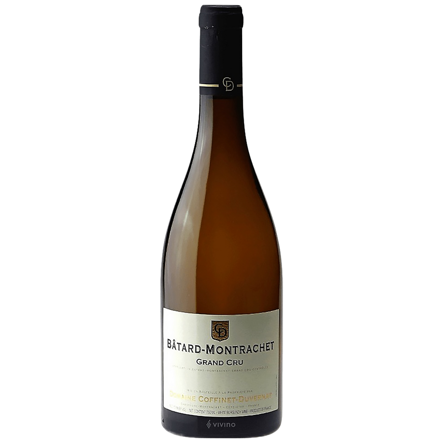 A bottle of Domaine Coffinet-Duvernay Batard-Montrachet 2023