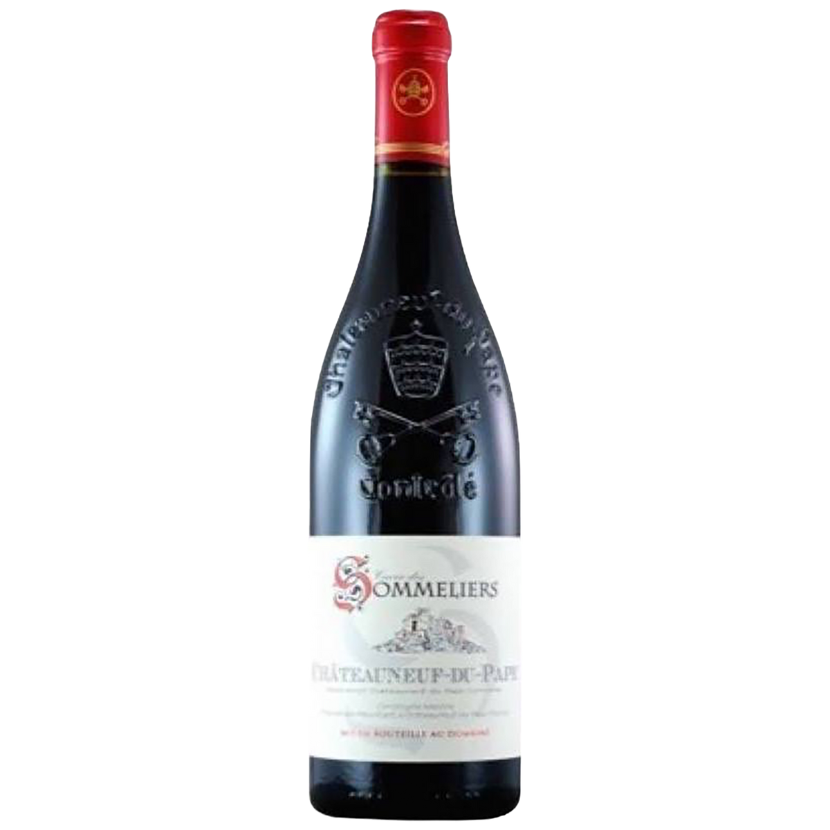 A bottle of Domaine Jacques Mestre Châteauneuf du Pape Cuvée des Sommeliers