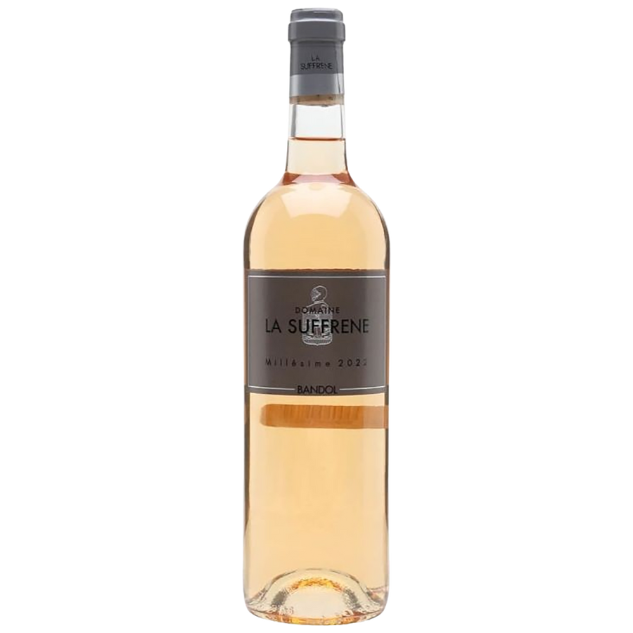 A bottle of Domaine La Suffrène Bandol Rosé