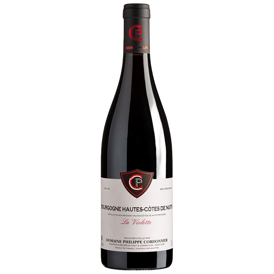 A bottle of Domaine Philippe Cordonnier Hautes-Côtes de Nuits La Violette