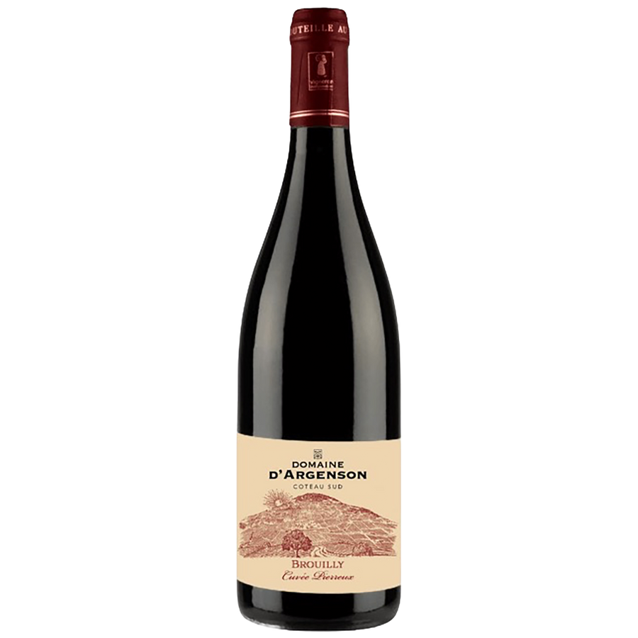 A bottle of Domaine d'Argenson Brouilly Cuvée Pierreux