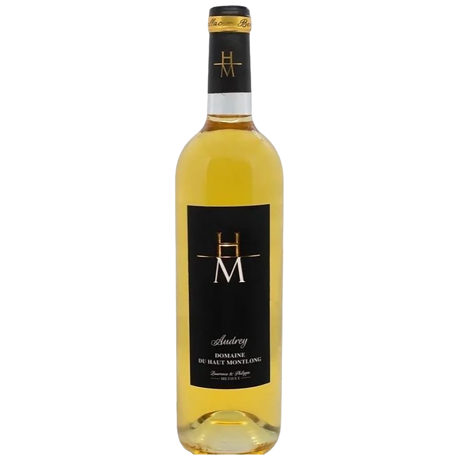 A bottle of Domaine du Haut Montlong Monbazillac Cuvée Audrey